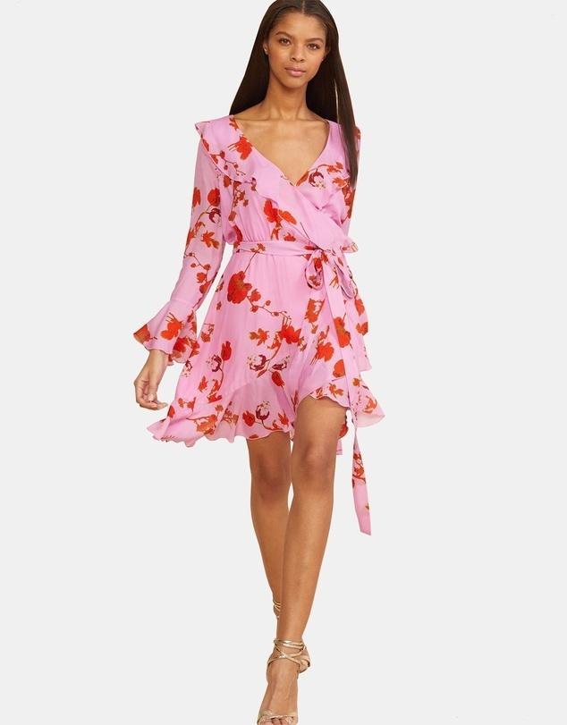 Cynthia Rowley Malibu Ruffle Dress Pink Size XS photo 2