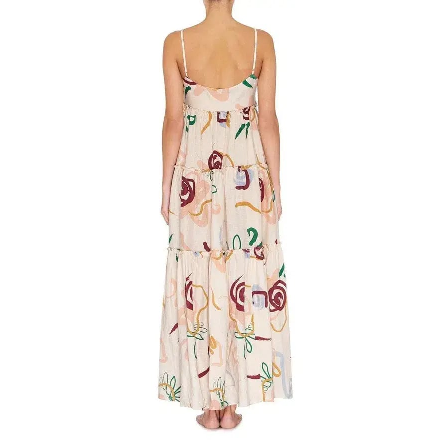 Skye and Staghorn Lottie Tiered Maxi Dress in La Rosa Print Size AU 8 photo 3