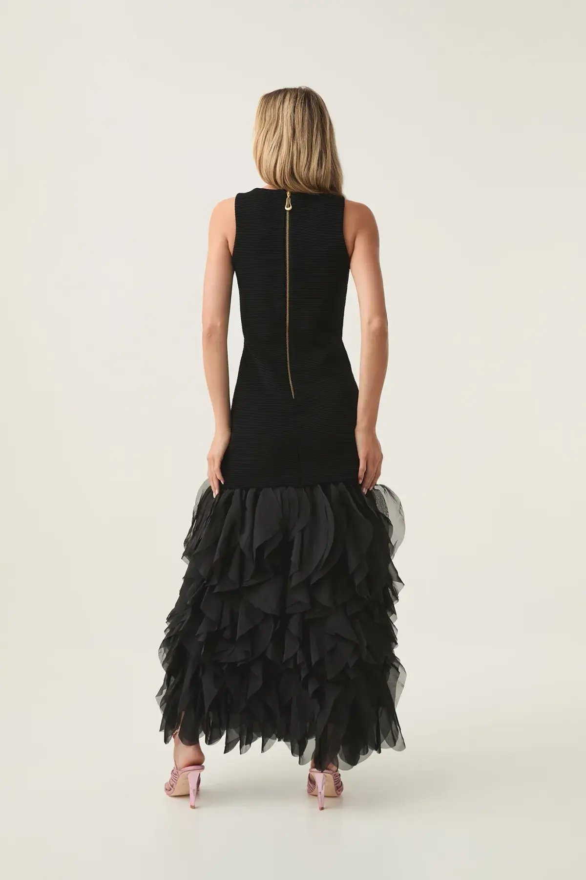 Aje Elations Knit Maxi Dress Black Size 10 photo 3