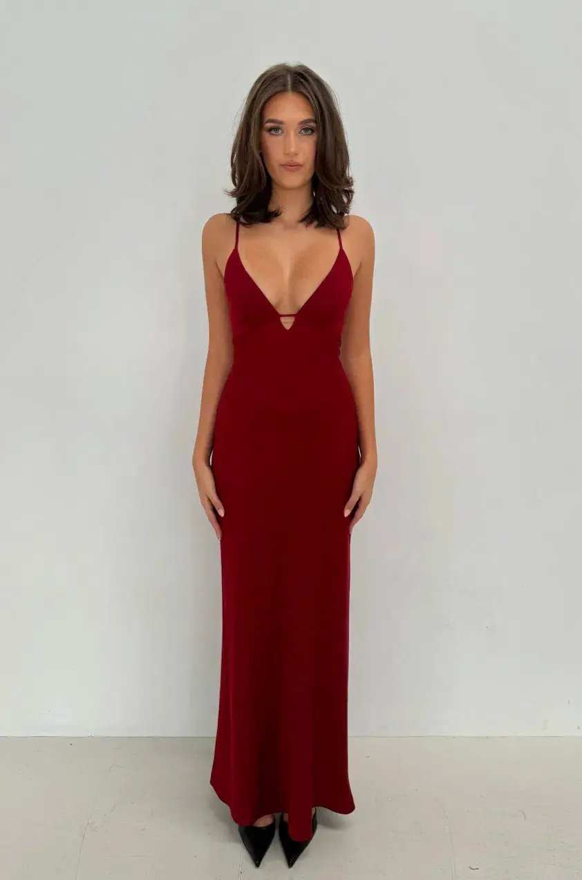 Manning Cartell Time To Shine Slip Maxi Dress Cranberry Size 4 photo 2