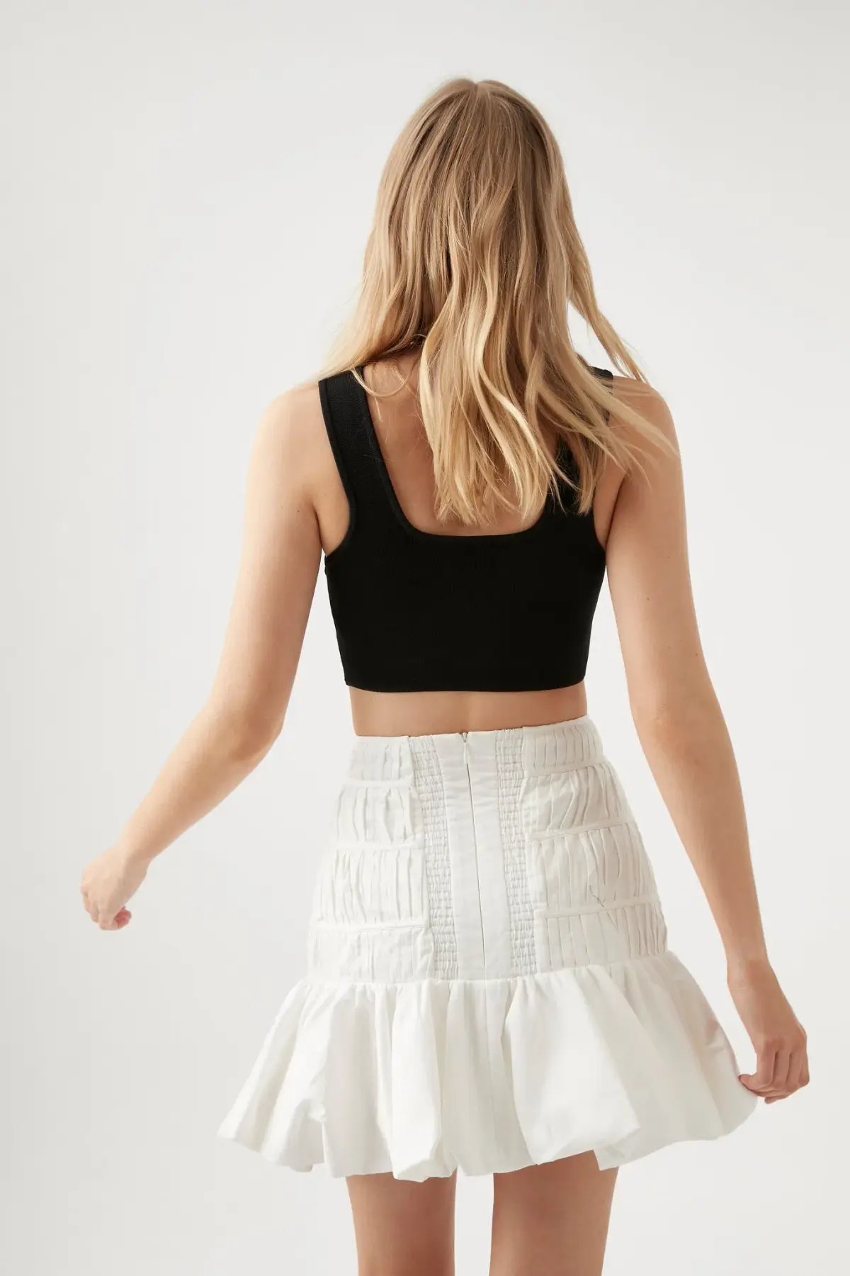 Aje Parfum Corset Crop Knit Top Black Size 8 photo 3