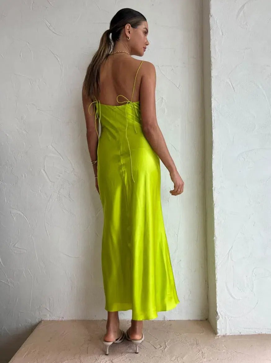 Ginia Sonia Maxi Dress in Electric Lime Size M / Au 10 photo 3