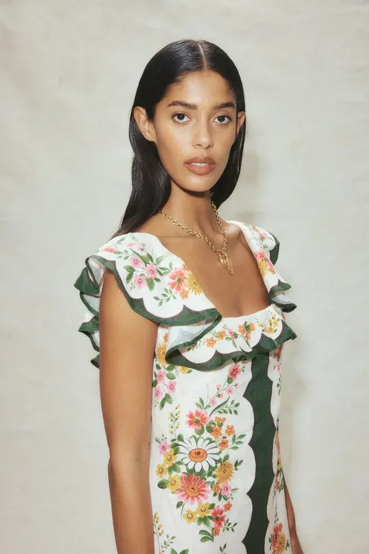 Alemais - Elisabetta Ruffle Midi Dress - Size 14 photo 4
