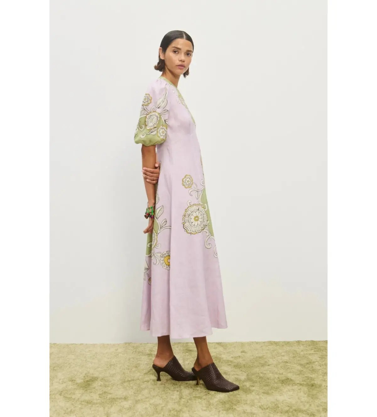 Alemais Sora Midi Dress Multi Floral Size AU 10 photo 2