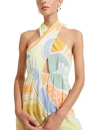 Steele Sia Midi Convertible Neckline Dress Multicolor Size AU 8 photo 4