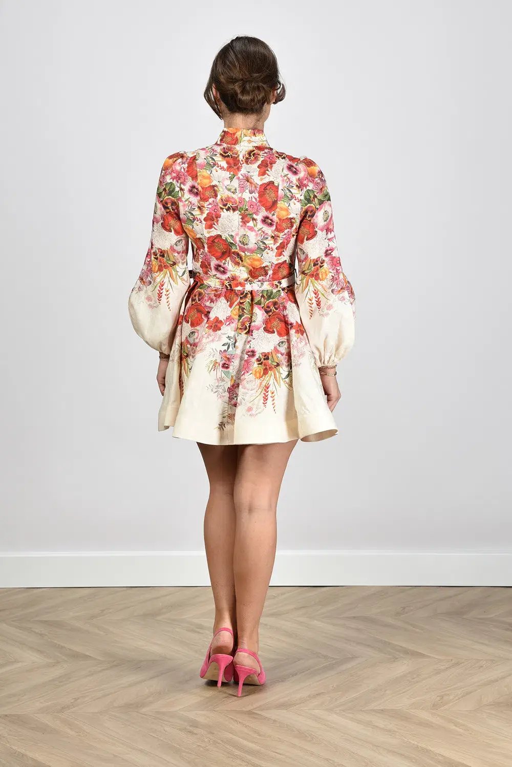 Zimmermann The Wonderland Buttoned Mini in Elka Poppy Ivory Size 1 /Au 10 photo 2