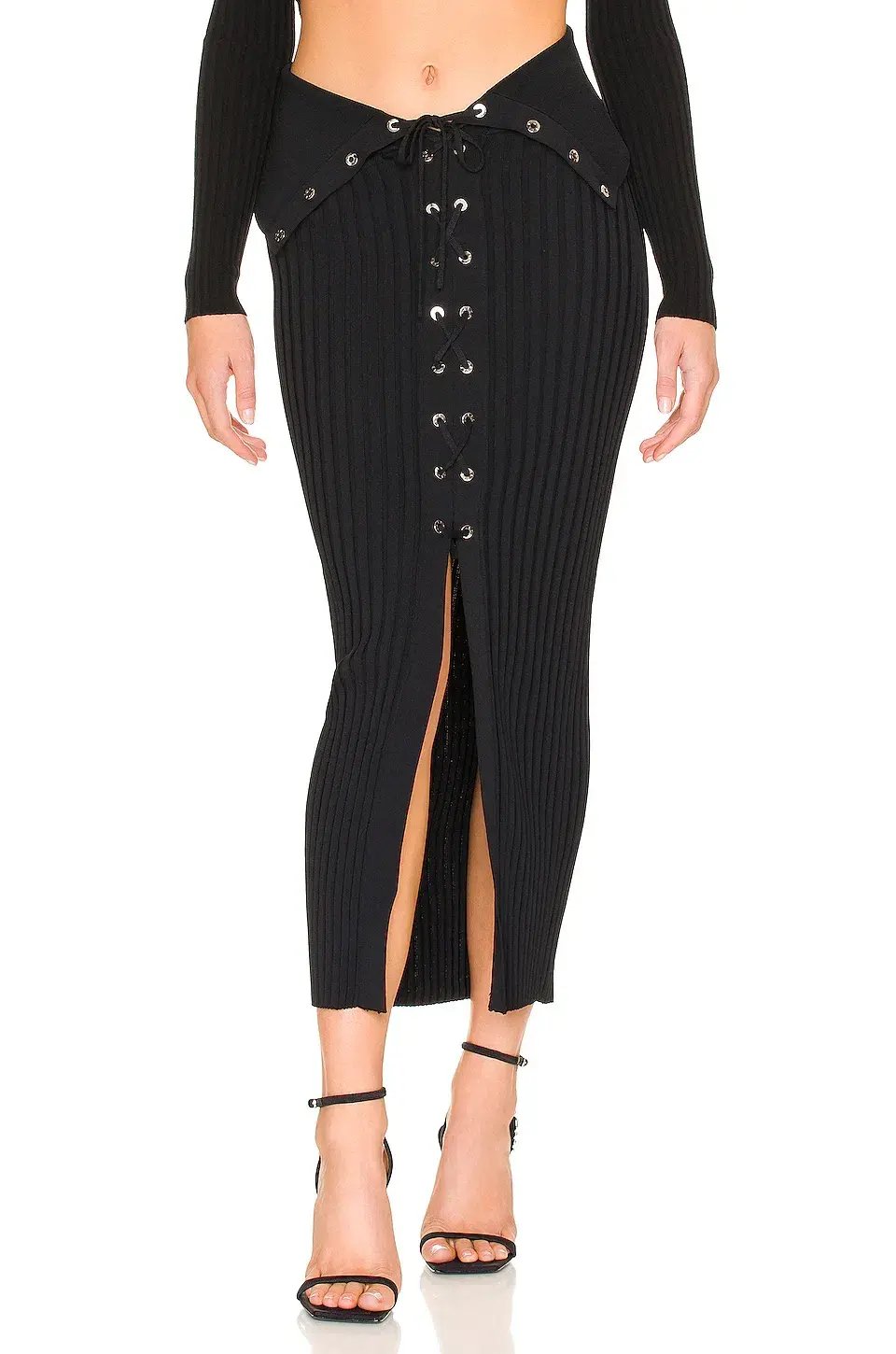 Dion Lee Lace Up Eyelet Skirt Black Size 6 photo 3