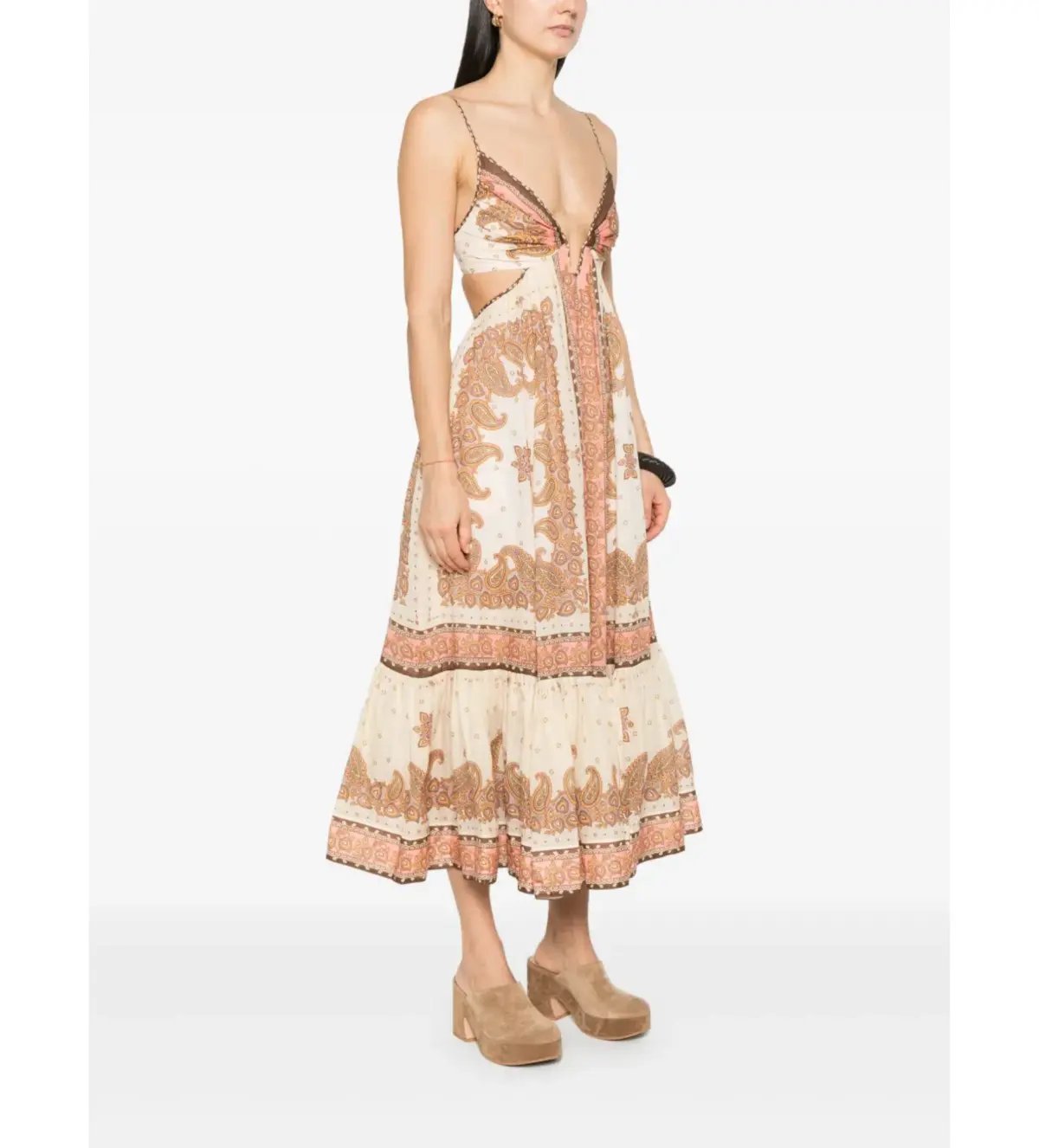 Zimmermann Maxine Plunge Maxi Dress Multi Size 10 photo 2