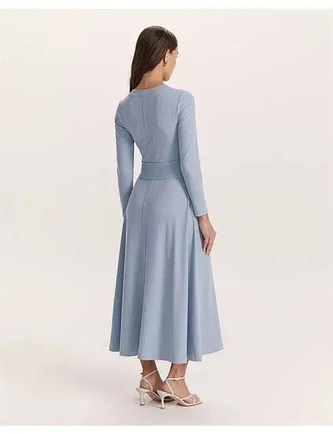 Saba Xanthe Long Sleeve Twist Front Midi Dress Blue Size XXS / Size AU 6 photo 3