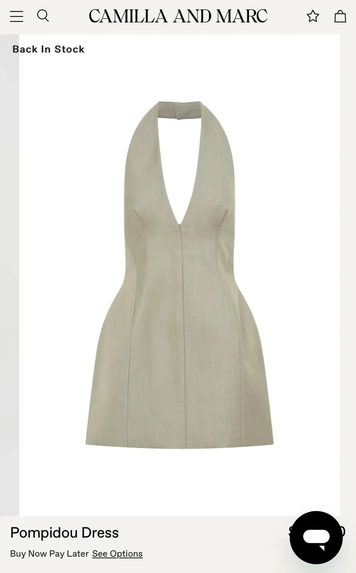 Pompidou Halter Neck Mini Dress in light brown photo 5