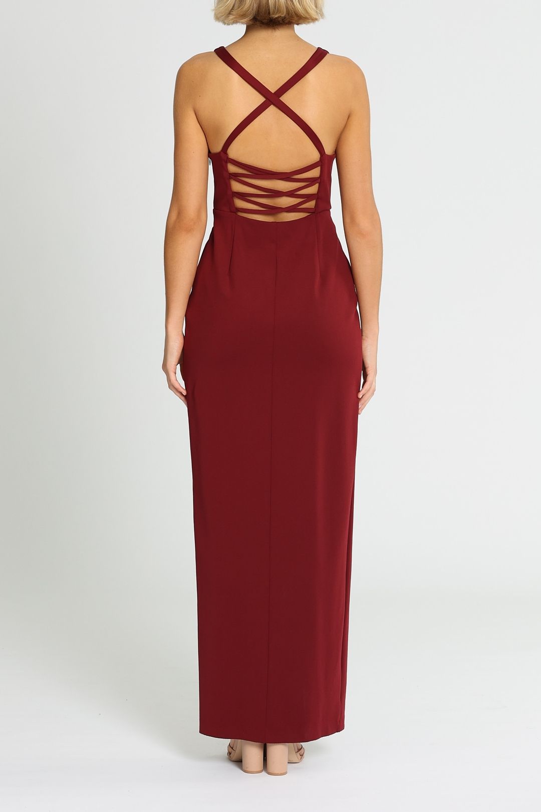 Gold Rush Neon Gown - Wine Red photo 3
