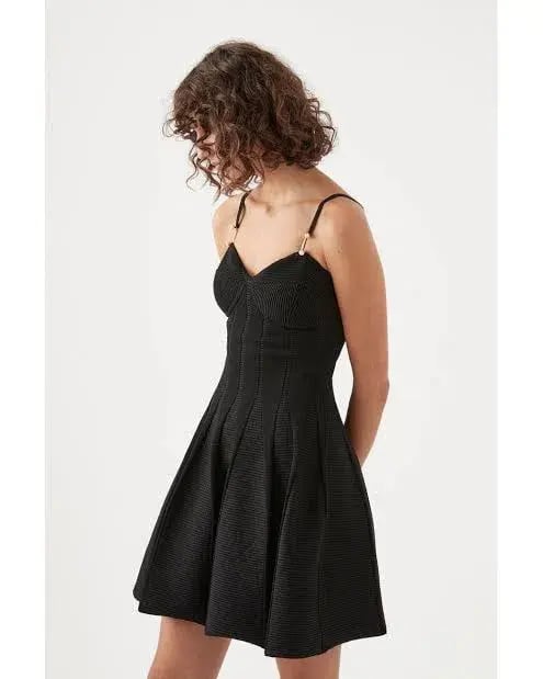 Aje Phaedra Ottoman Bustier Mini Dress Black Size L / AU 12 photo 4