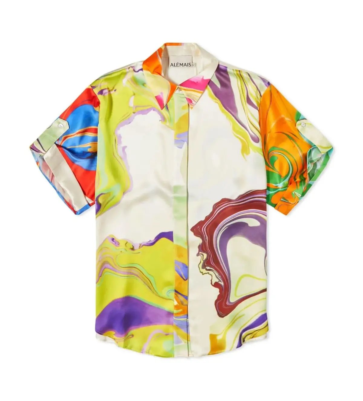 Alemais Luca Silk Shirt and Short Set Multi Size 16 photo 6