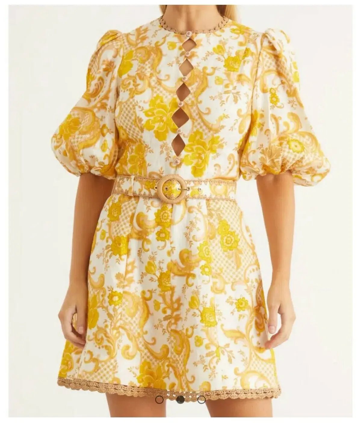 Zimmermann Postcard Mini Dress in Swirl Floral Yellow AU12 (22:05) photo 5