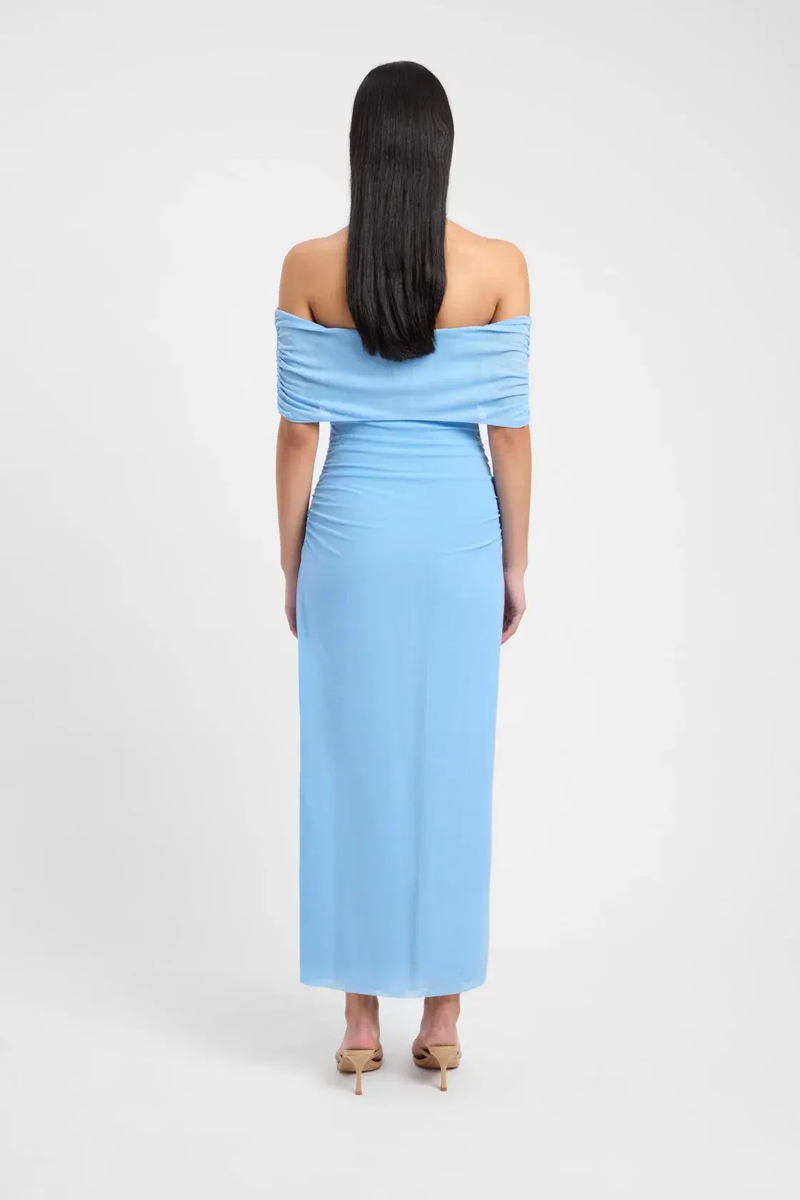 Kookai Bolt Off Shoulder Midi Dress Powder Blue Size 12 photo 2