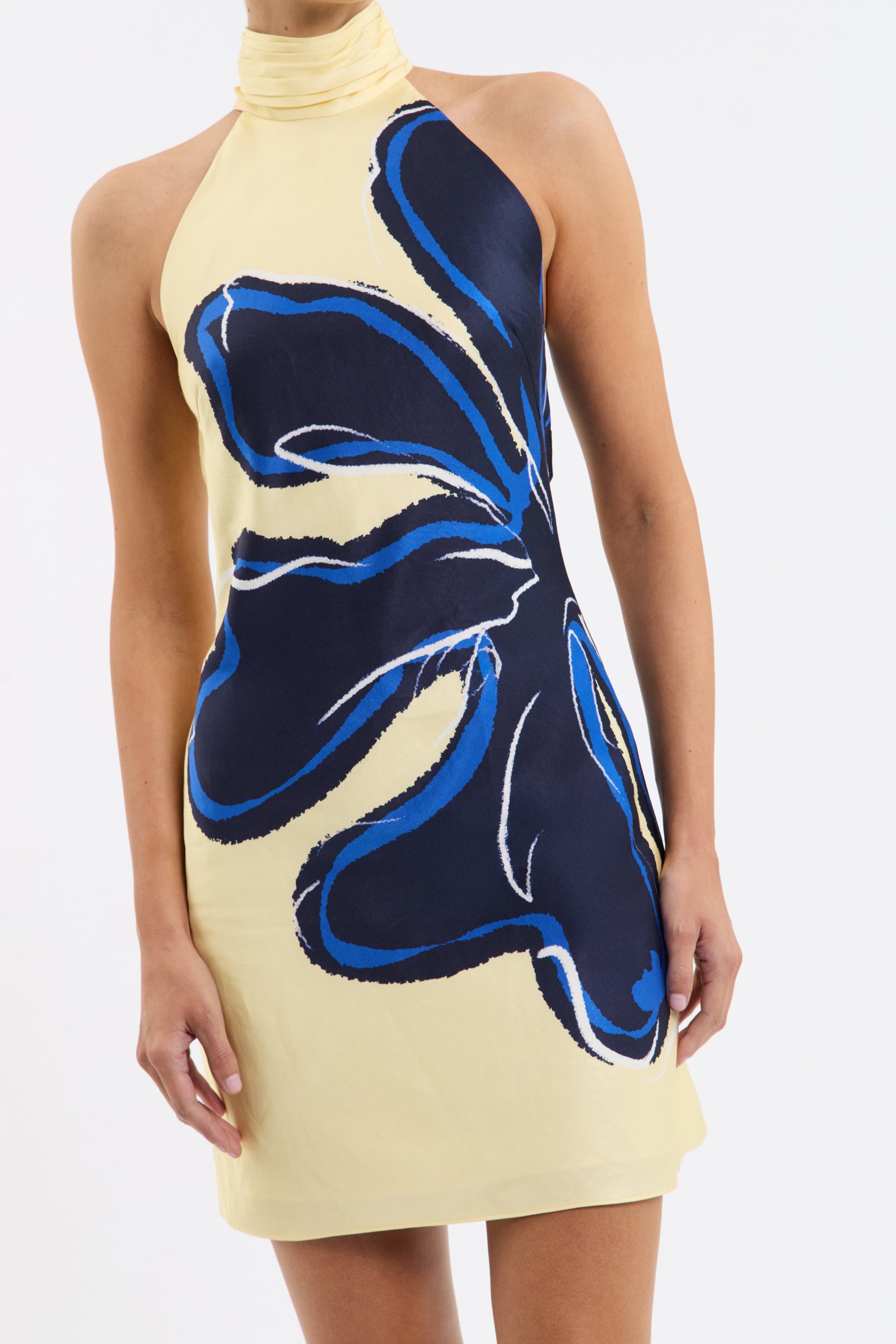 REBECCA VALLANCE INDIGO BLOOM MINI DRESS - NAVY/YELLOW FLORAL photo 2
