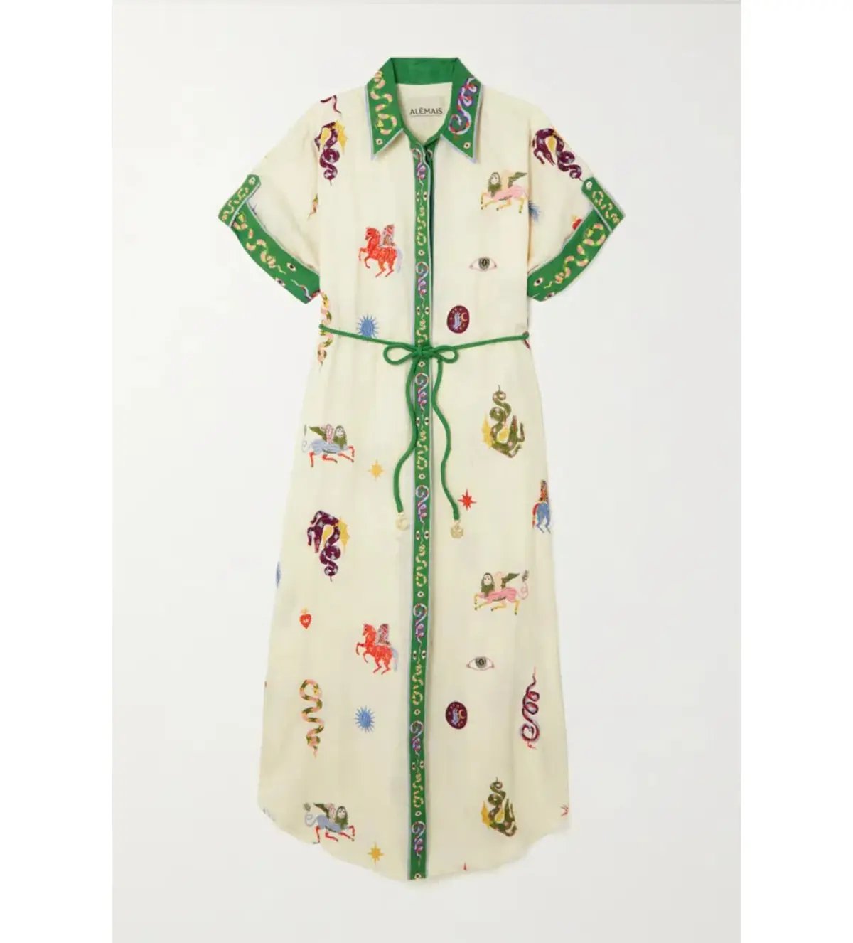 Alemais Seeker Embroidered Midi Shirt Dress Multi Print Size AU 10 photo 7
