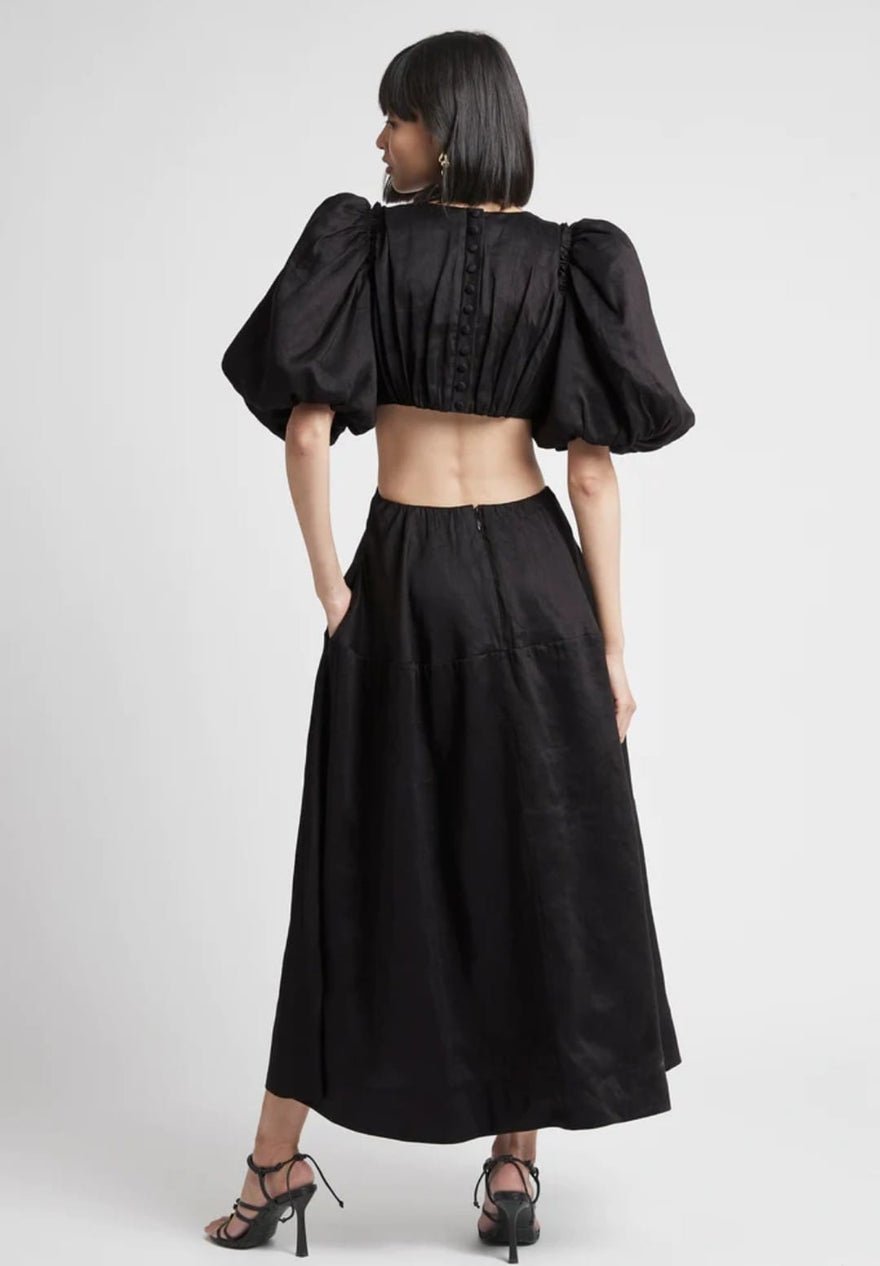 Aje Vanades Cut Out Ring Midi Dress - Black photo 2