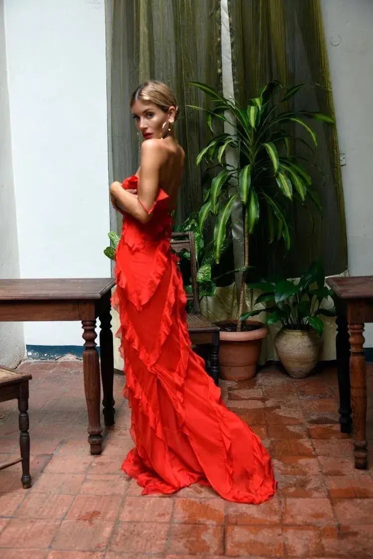 Rat & Boa Cecelia Dress Red Maxi Dress Red Size S/AU 8 photo 5