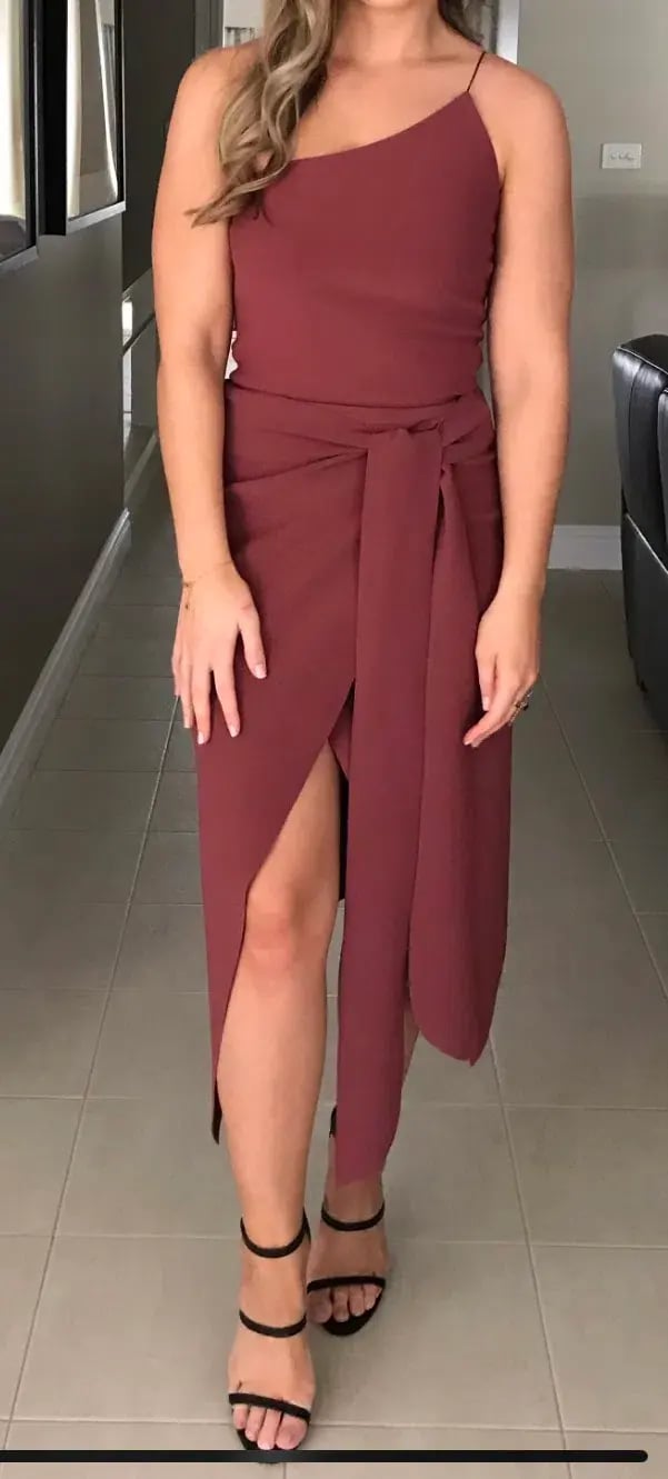 Bec & Bridge Lady Allure Skirt & Top Set Burgundy Size 8 photo 3