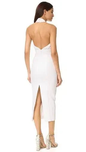 Misha Vedette Halter Midi Dress White Size 6 photo 4