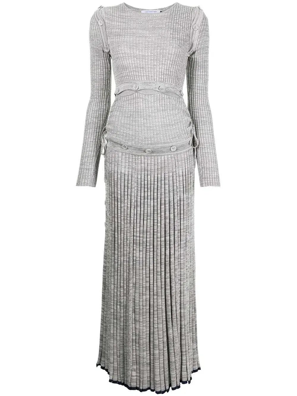 Christopher Esber Ribbed Knit Deconstruct Dress Grey Size XS photo 2