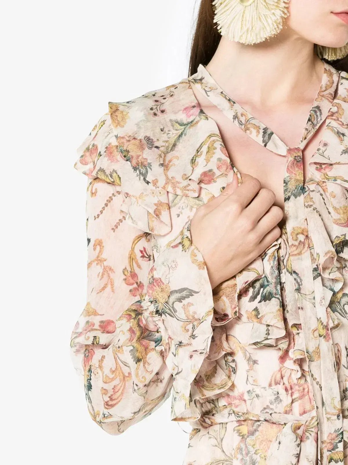 Zimmermann Painted Heart Cascade Playsuit Peach Tapestry Size 1 / AU 10 photo 2