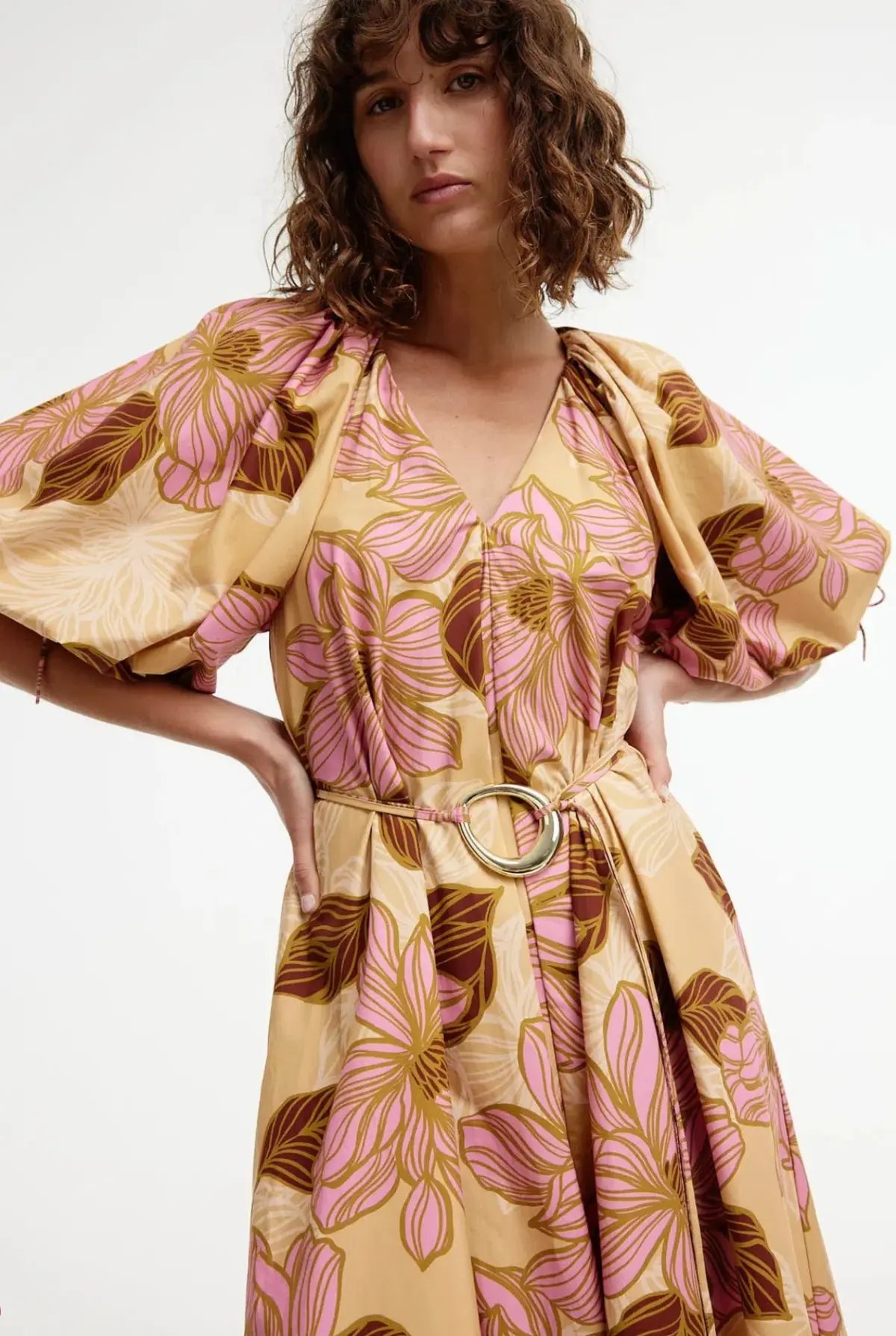 Kinney Elle Puff Sleeve Maxi Dress Rosa Floral Size XXL / AU 16 photo 2