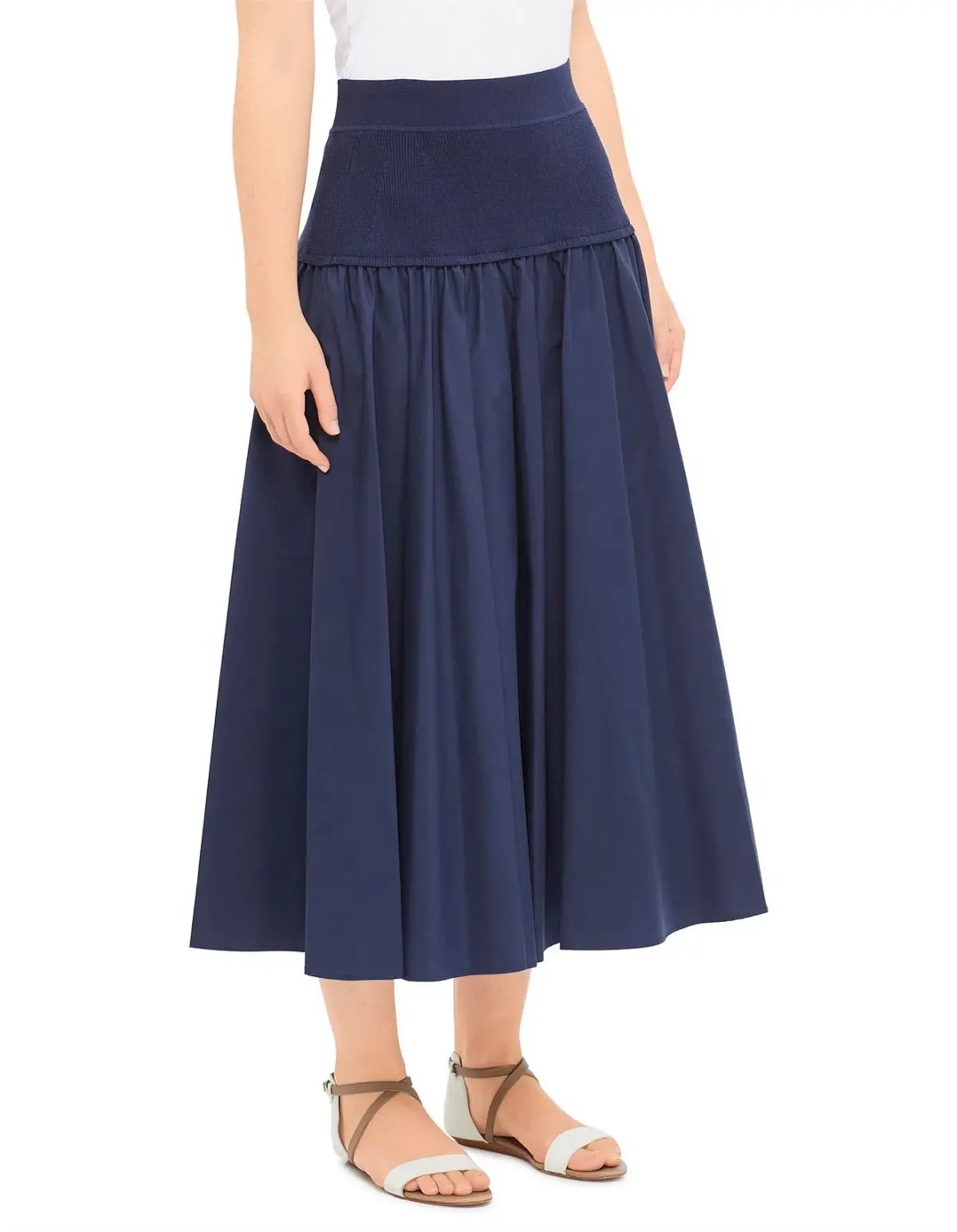 Simkhai Stella Maxi Skirt With Knit Yoke Blue Size 8 photo 2