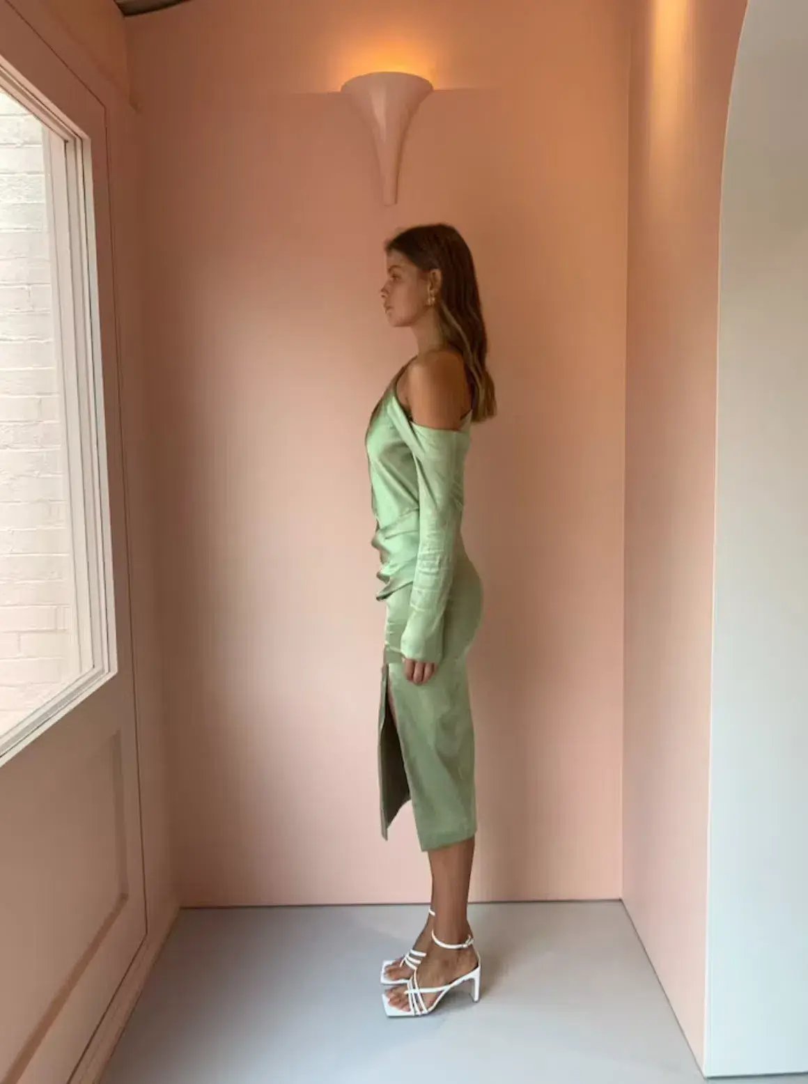 Manning Cartell Style Code Asym Midi Dress in Pistachio Green Size AU 6 photo 4