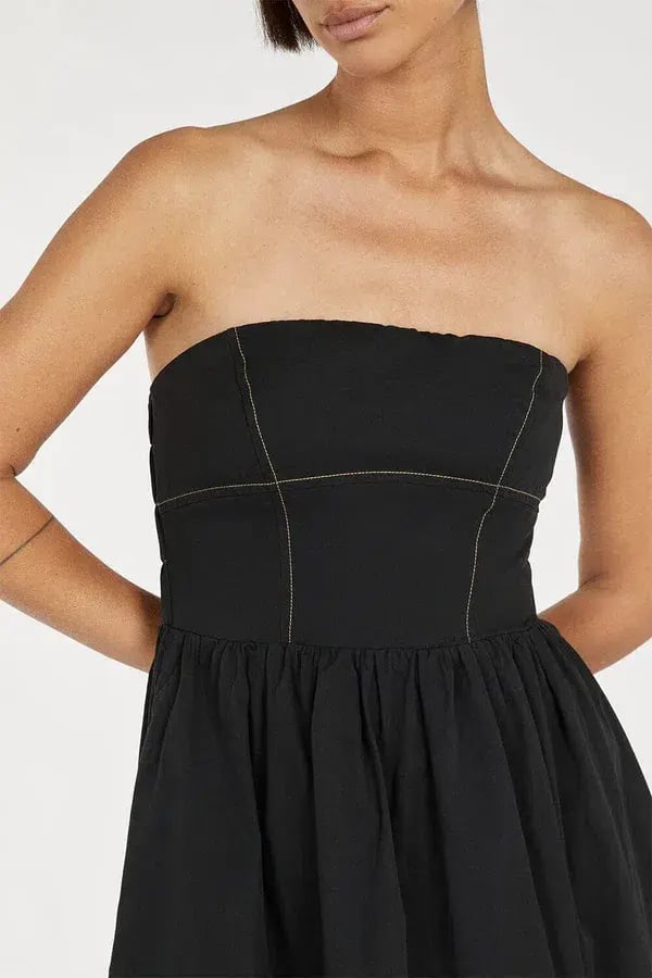 Dissh Elidy Strapless Black Midi Dress Size 10 photo 5