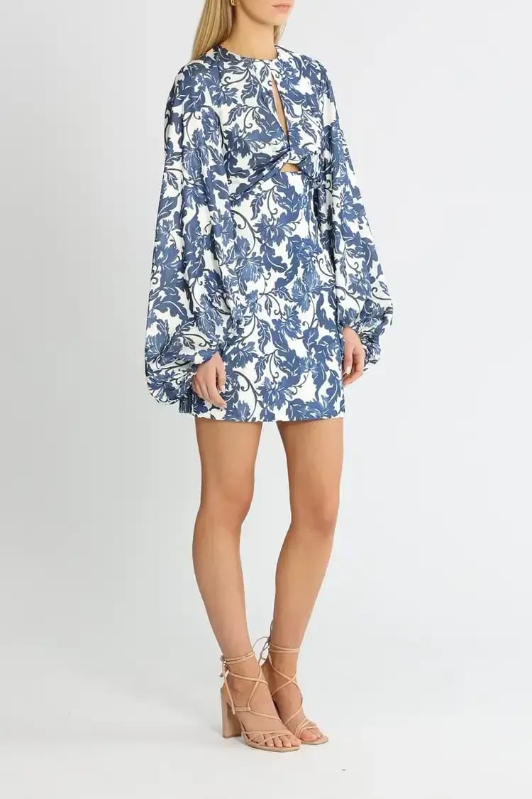 Significant Other Holly Mini Dress Blue Print Size 14 photo 2
