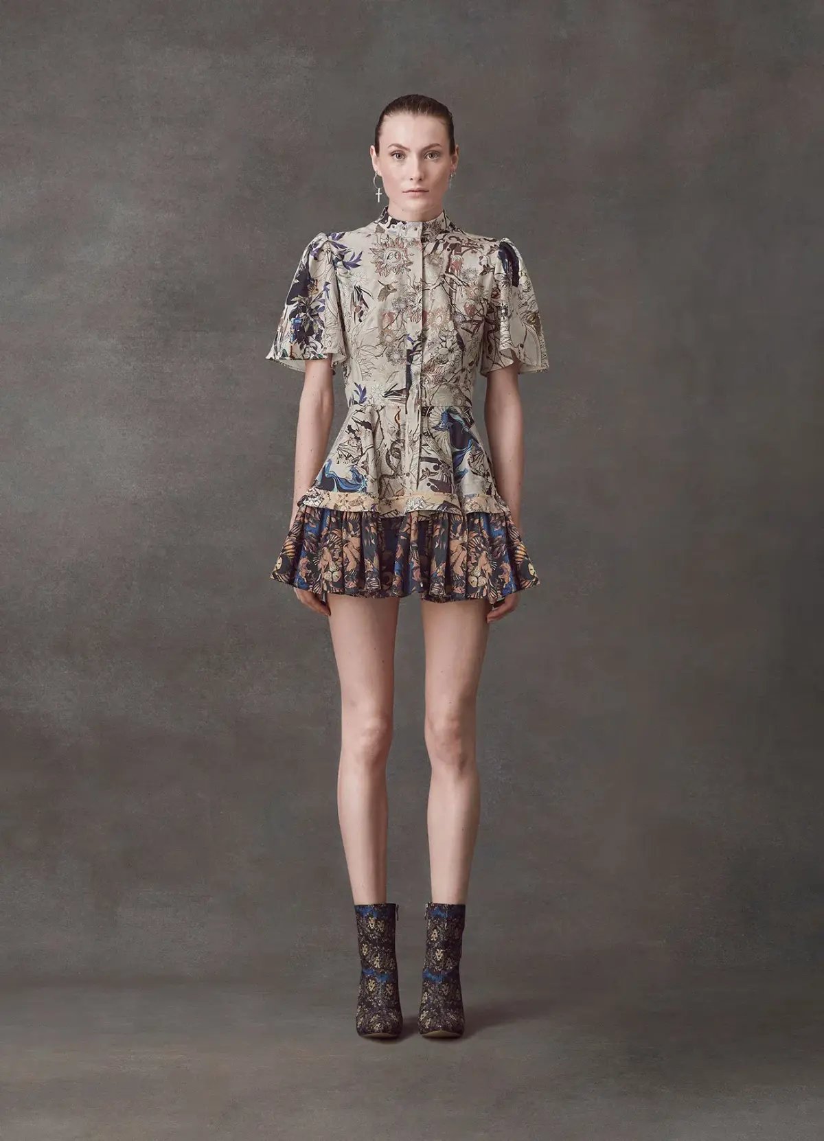 Leo Lin The Lover Cotton Linen Mini Dress Multi Size AU 8 photo 3