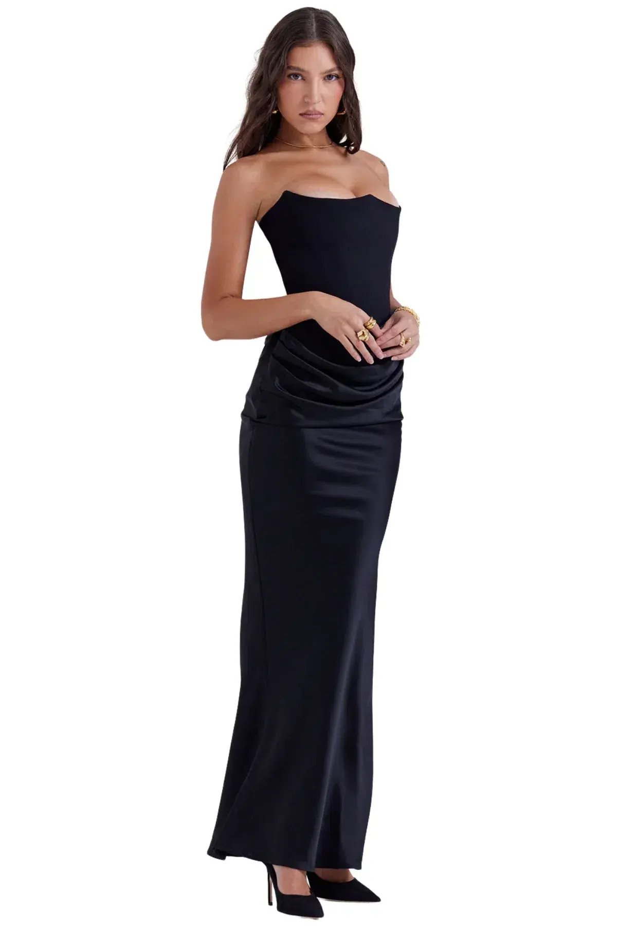 House of CB Persephone Strapless Corset Dress Black Size L / AU 12 photo 2