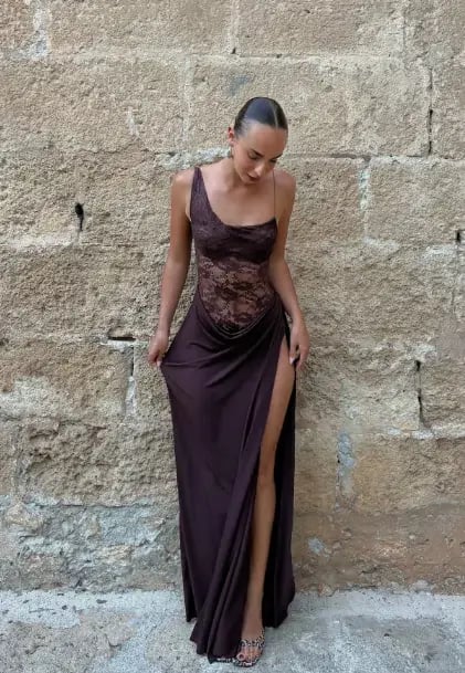 Natalie Rolt Sloane Maxi Dress Brown Size 10 photo 2