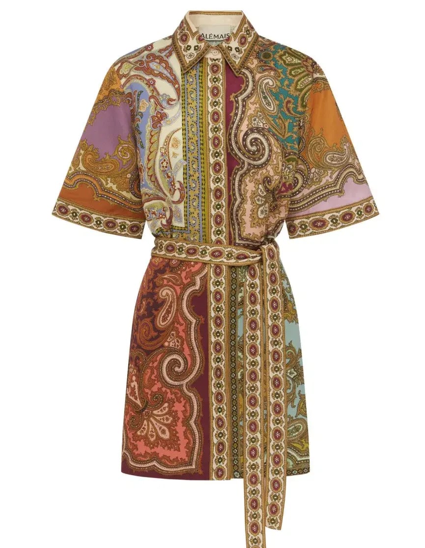 Alemais Clemenza Spliced Mini Dress Multicolour Size 16 photo 2