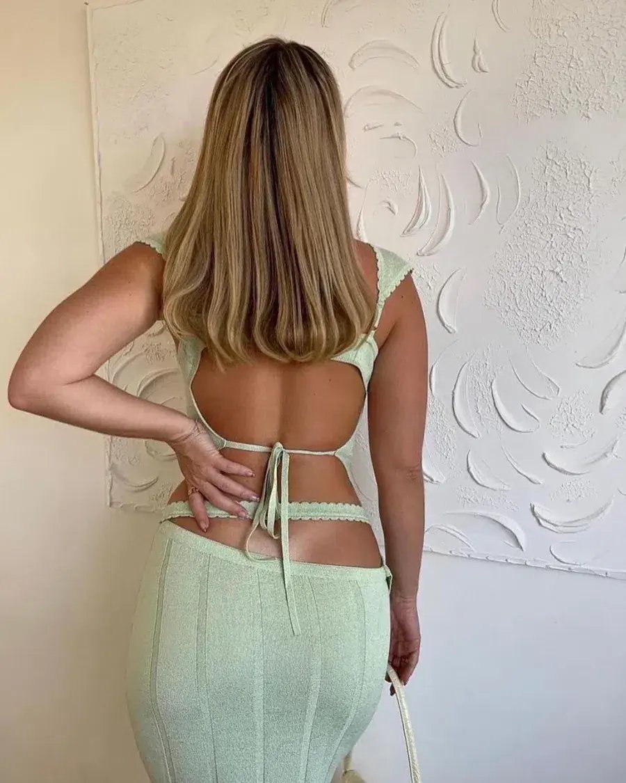 Amiss The Label Joanne Top and Skirt Set Green Size 6 photo 2