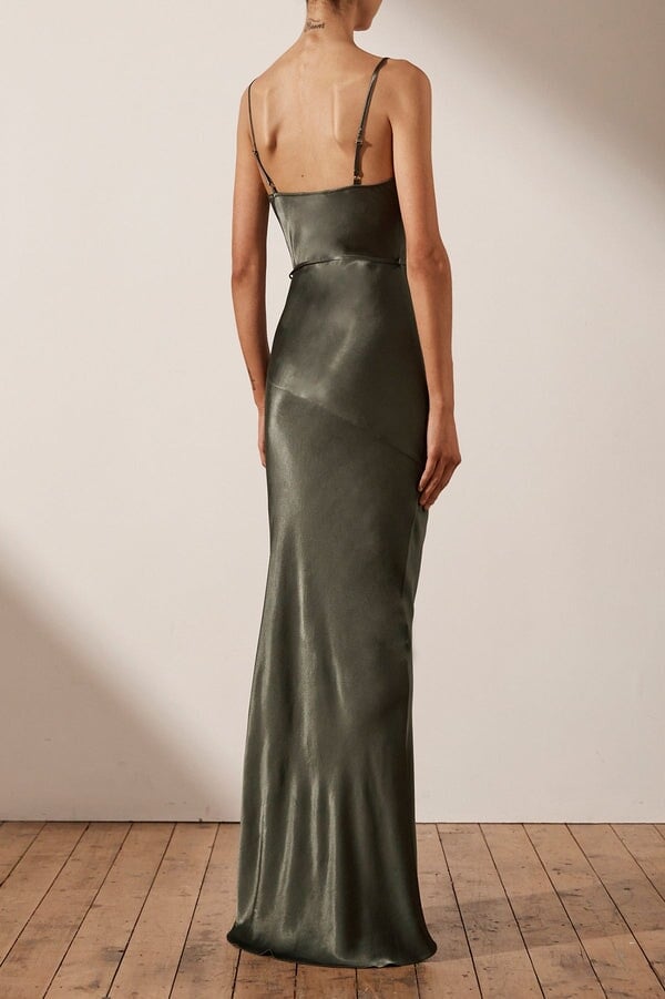 Shona Joy La Lune Bias Cowl Maxi Dress Olive photo 2