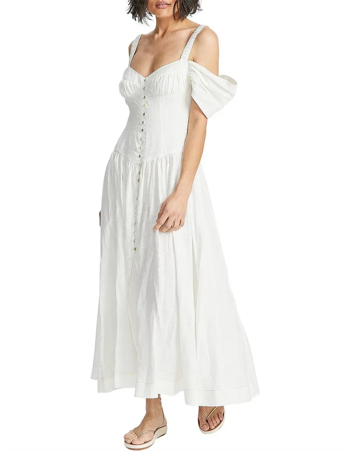 Alemais Ada Corset Midi Dress Ivory Size 6 photo 4