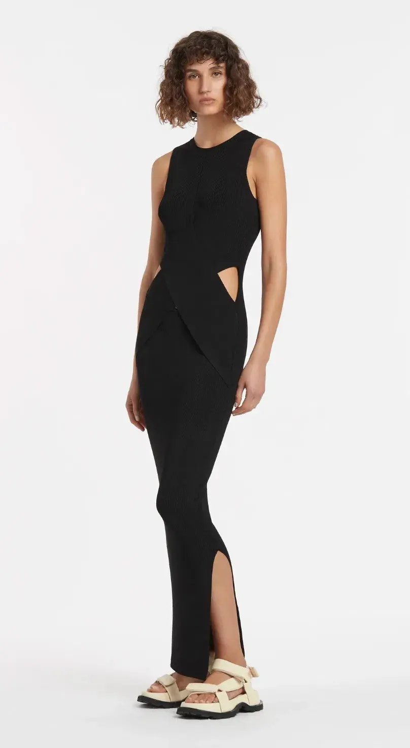 Sir the Label Kelvin Draped Dress in Black Size 1 / AU 8 photo 4