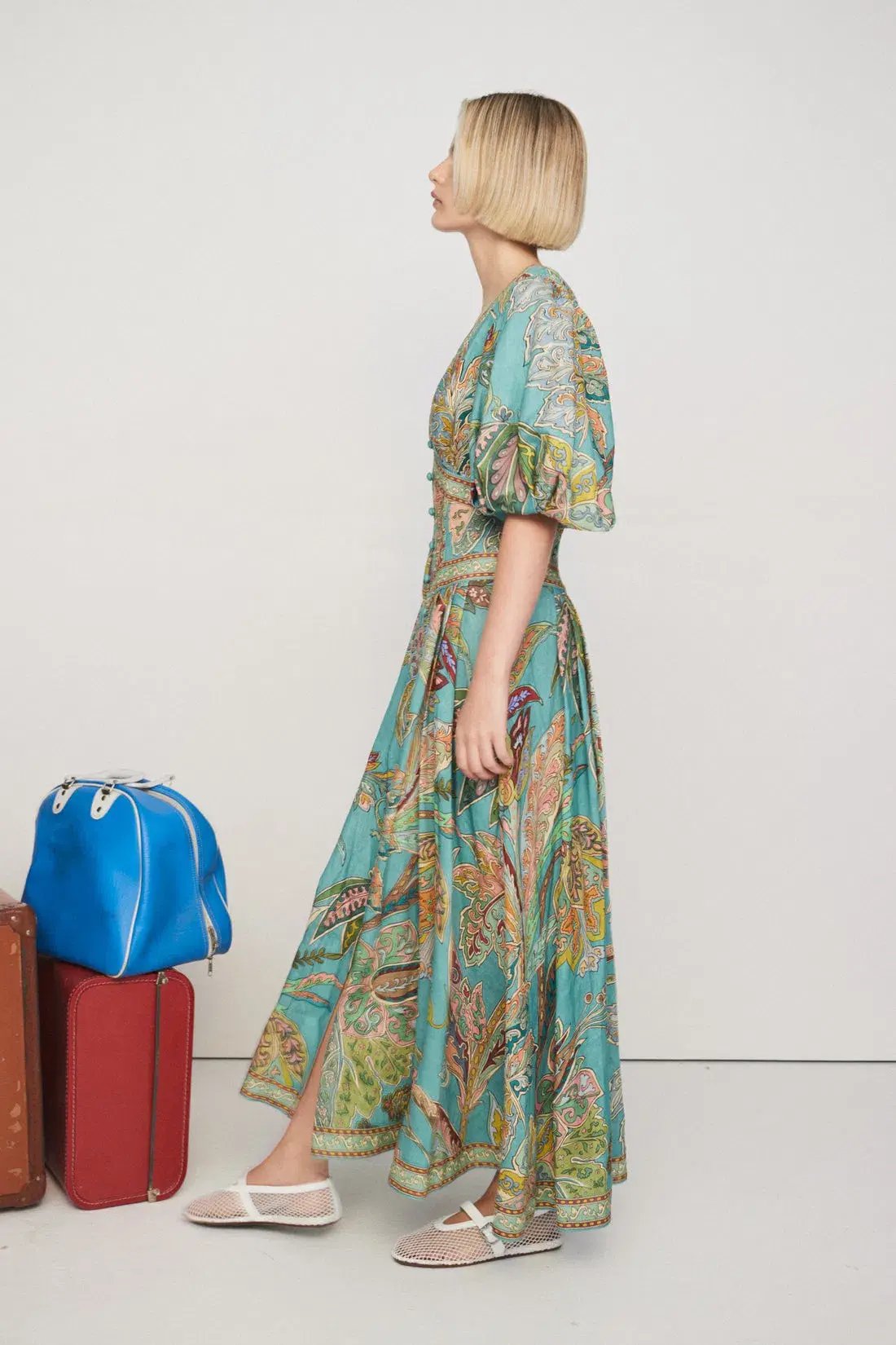 Alemais Franca Midi Dress Print Size AU 10 photo 2