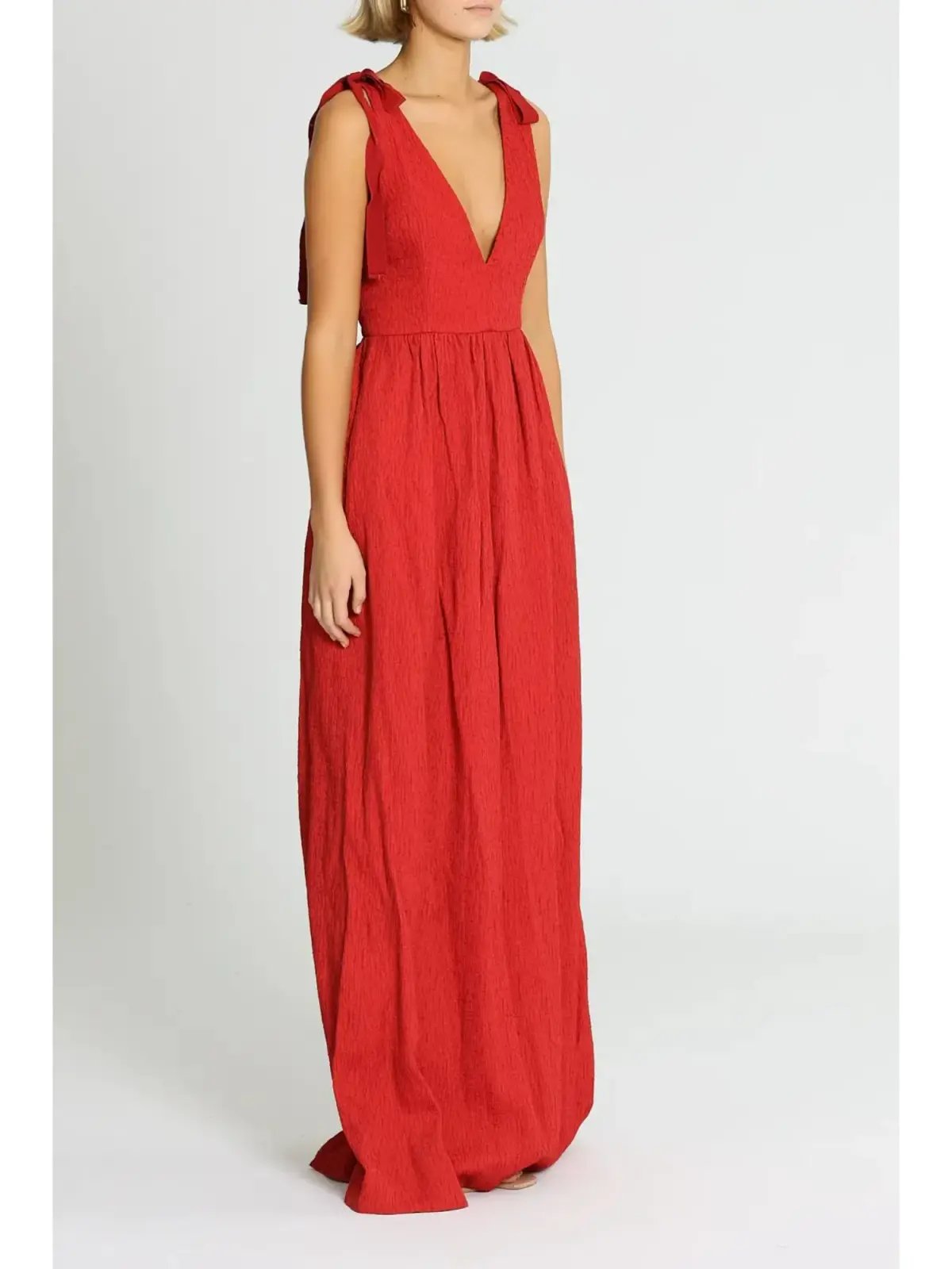 Rebecca Vallance Harlow Tie Gown in Red Size AU 12 photo 3