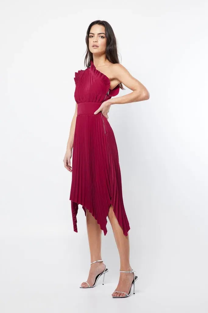 Mossman Lady Like Midi Dress in Deep Red Size 10 photo 2
