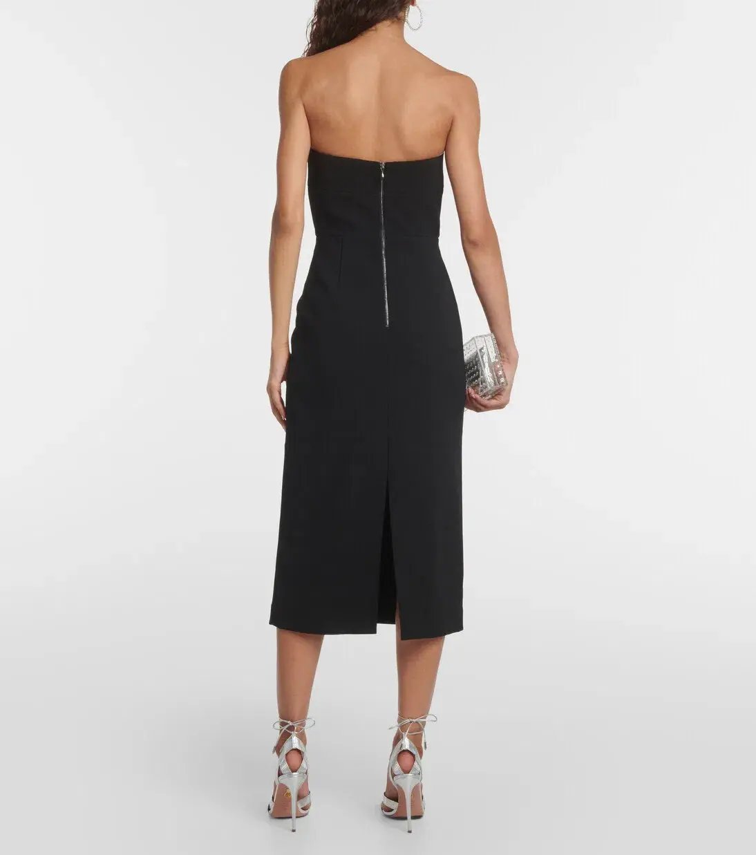 Rebecca Vallance Yvonne Flower Midi Dress Black Size 8 photo 2