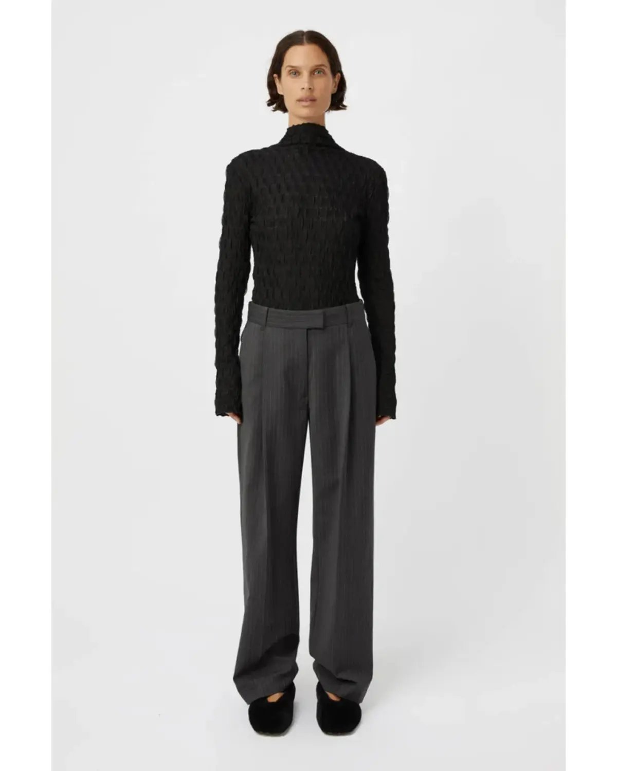 Camilla and Marc Brancusi Blazer and Pant Set Charcoal Pinstripe Size AU 8 photo 4