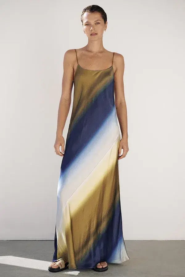 Dissh Denai Ombre Satin Maxi Dress Multi Size 10 photo 3