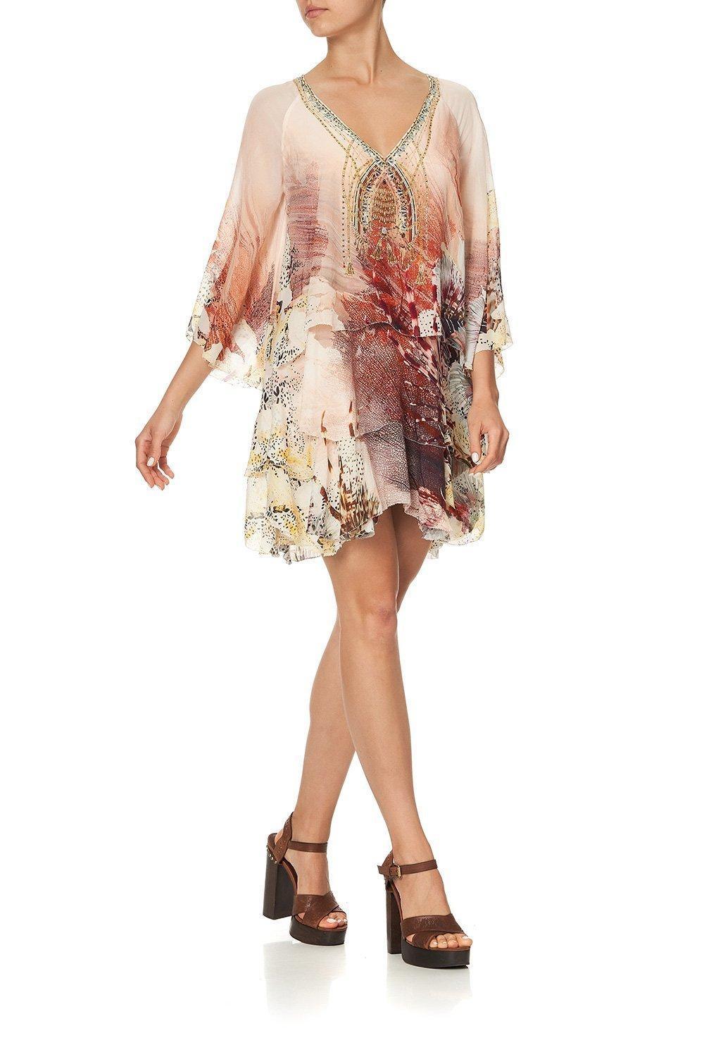 Camilla Layered Frill Short Dress Coastal Treasure Size 10 photo 7