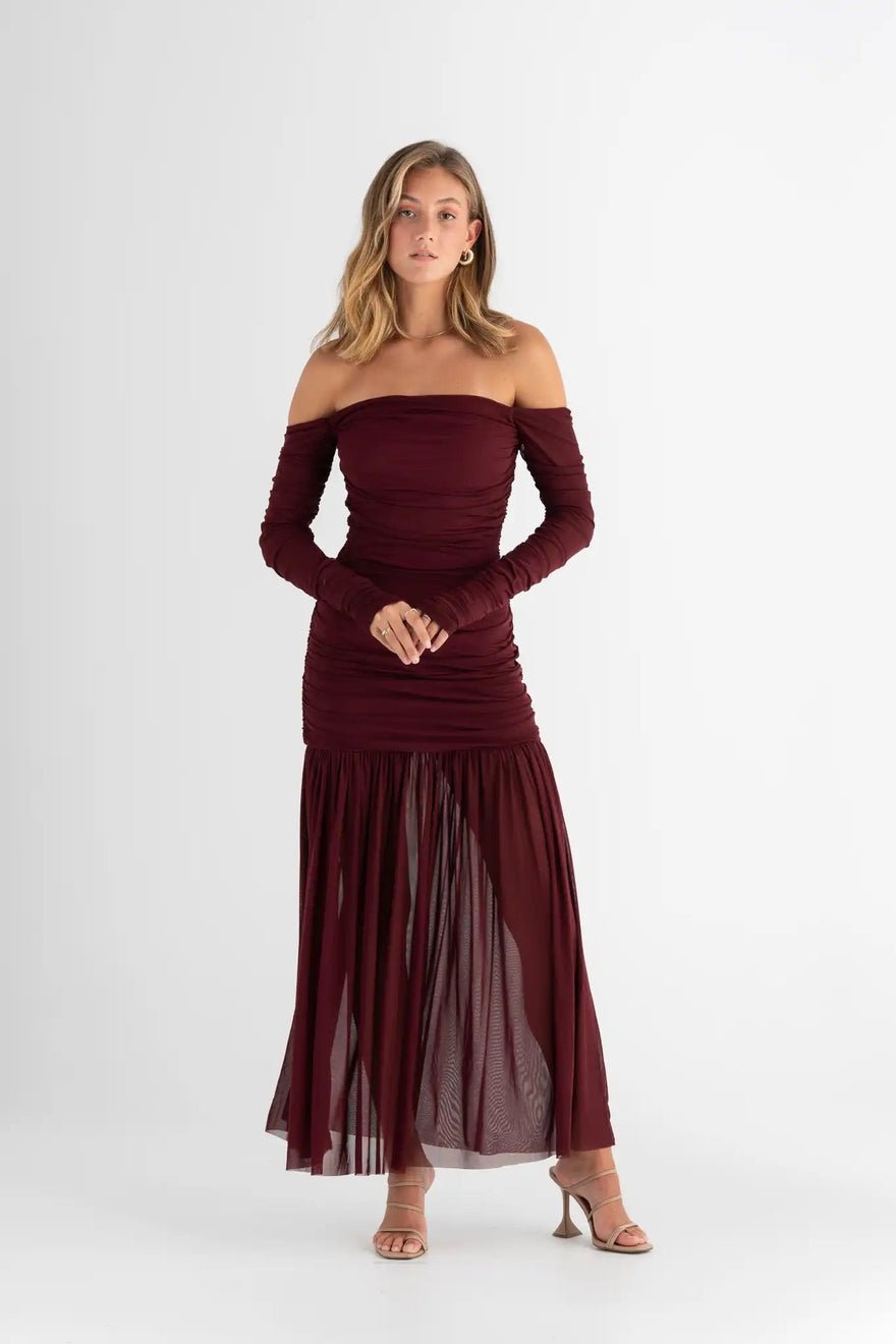 Pasduchas Echo Hourglass Midi Dress - Cherry photo 3