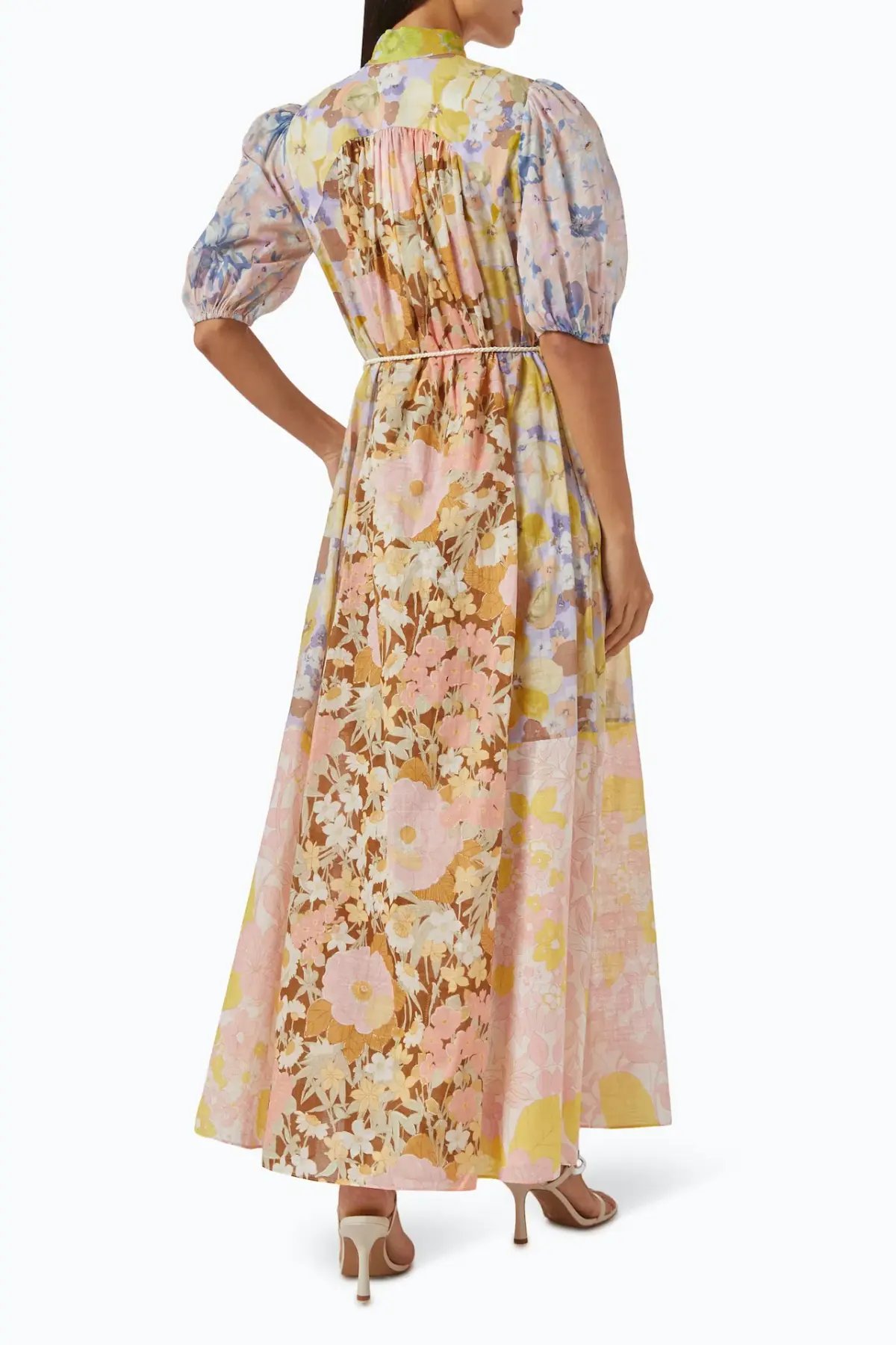 Zimmermann Pop Puff Sleeve Maxi Dress Spliced Size 0 / AU 8 photo 2