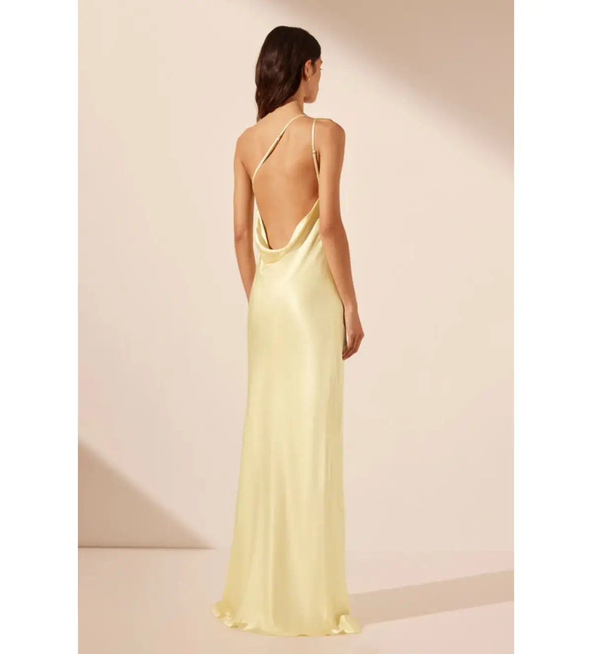 Shona Joy La Lune Cowl Back Maxi Dress in Lemon Size AU 8 photo 5